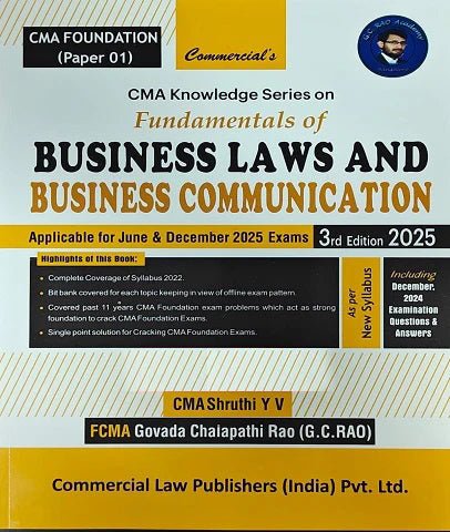 CMA Foundation Knowledge Series Fundamentals Of Business Laws And Business Communication (FBLC) By CMA Shruthi Y V - Best CMA Classes