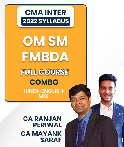 CMA Inter 2022 OM SM and FMBDA Full Course Combo By CA Ranjan Periwal and CA Mayank Saraf - Best CMA Classes