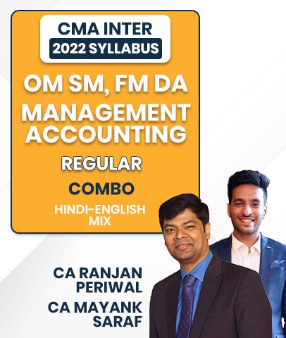CMA Inter OM SM, FM DA and Management Accounting 2022 Syllabus Regular Combo By CA Ranjan Periwal and CA Mayank Saraf - Best CMA Classes