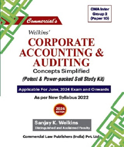 CMA Inter Corporate Accounting and Auditing Concepts Simplified By Sanjay Welkins
 - bestcmaclasses